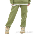 Autumn solid velvet tracksuit pants with bunched feet